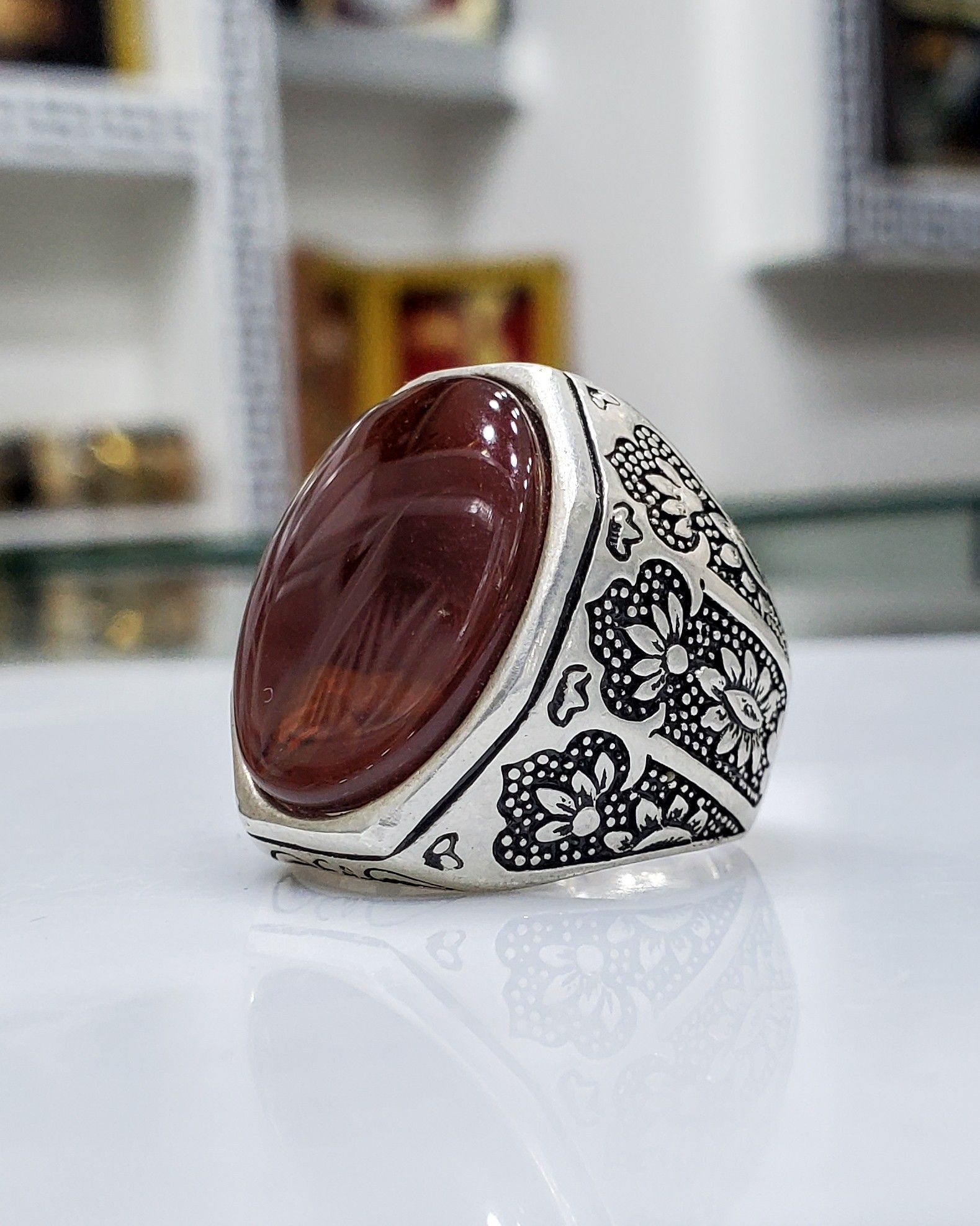 فضة عقيق يمني كبدي فضة عقيق يمني كبدي